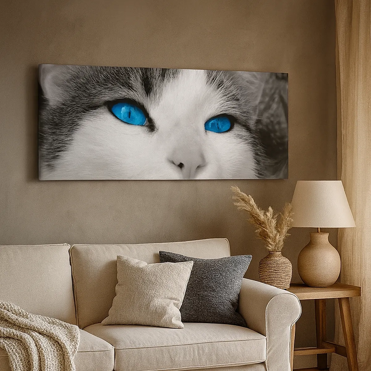 Bild auf Leinwand - Leinwandbild - Ungewöhnlich blauäugig - 30x30 cm