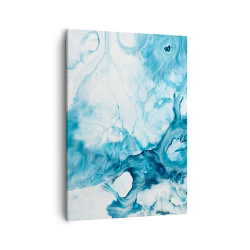 Bild auf Leinwand - Leinwandbild - Abstraktes Muster in Blautönen - 50x70cm - Blaues Konzert - Moderne Wanddekoration für Wohnzimmer und Schlafzimmer ARTTOR