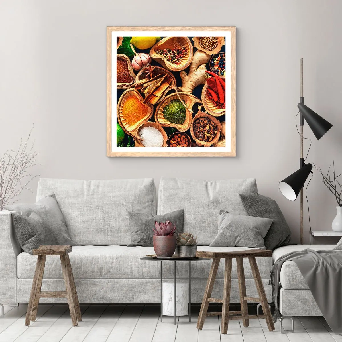 Poster in einem Rahmen aus heller Eiche - Nimm was du willst - 30x30 cm