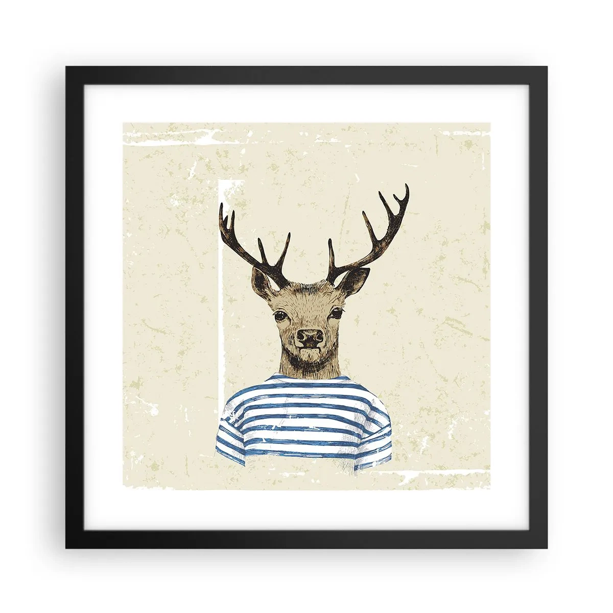 Poster in einem schwarzem Rahmen - Weil ich gestreifte T-Shirts mag! - 40x40 cm