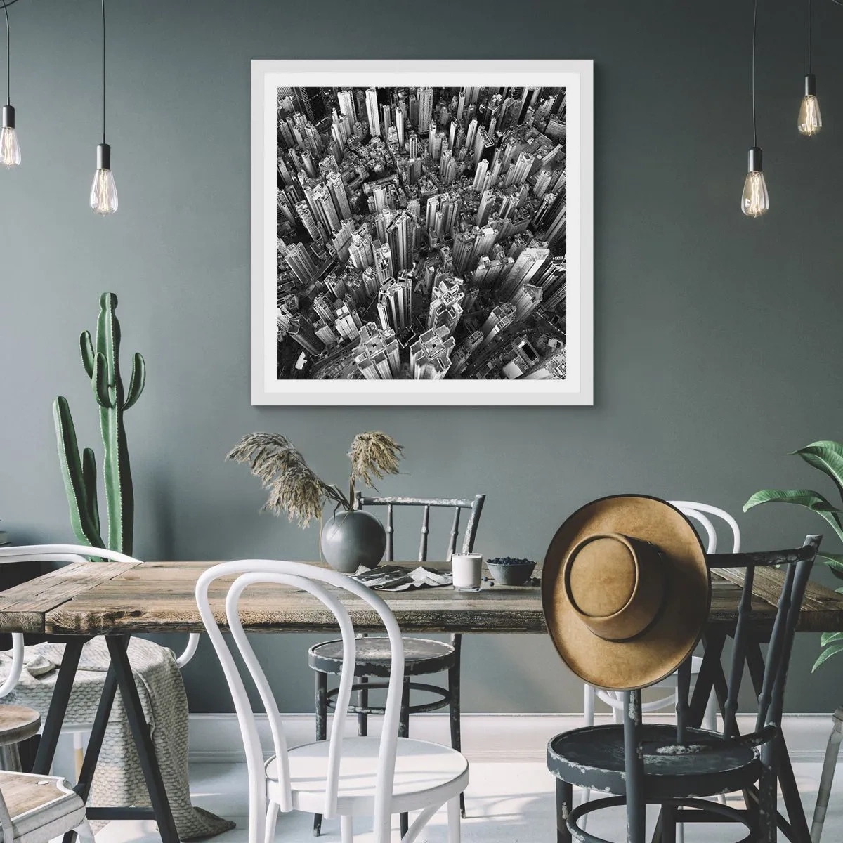 Poster in einem weißen Rahmen - Immer höher und höher - 60x60 cm