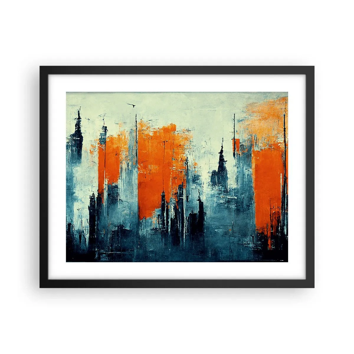 Poster in einem schwarzem Rahmen - Moderne Landschaft - 50x40 cm