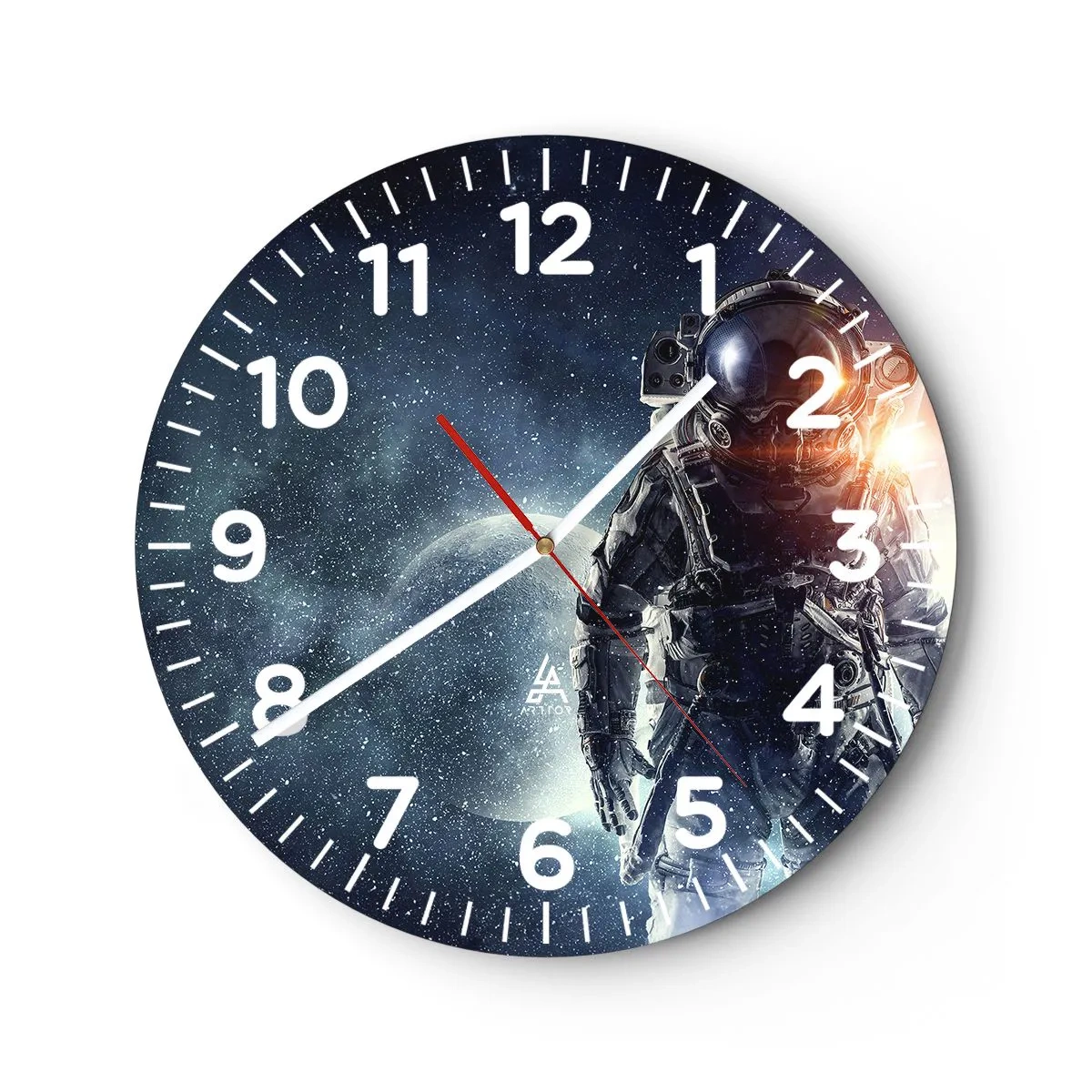 Wanduhr - Glasuhr - Weltraumabenteuer - 30x30 cm