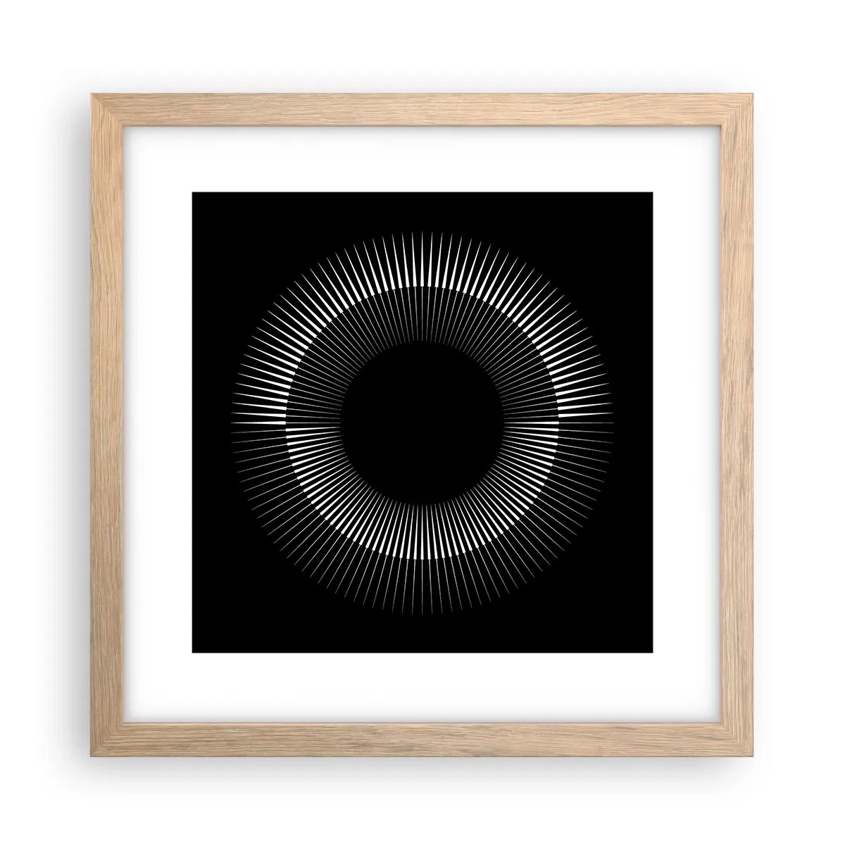 Poster in einem Rahmen aus heller Eiche - Schwarze Sonne - 30x30 cm