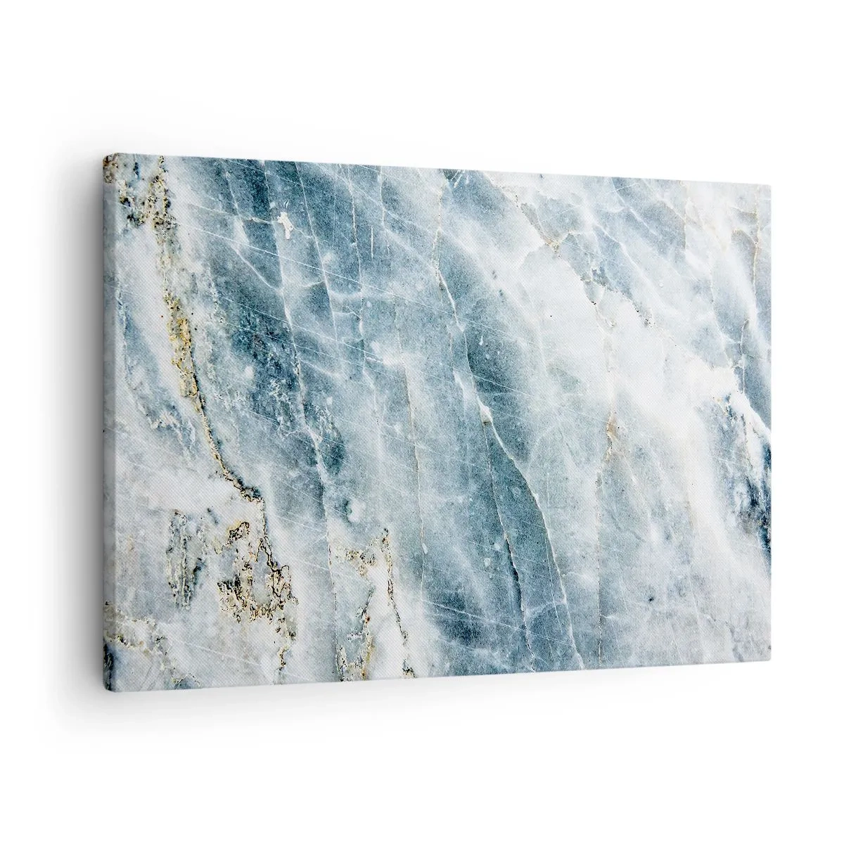 Bild auf Leinwand - Leinwandbild - Marmorstruktur in Blau- und Weißtönen - 70x50cm - Eiswelt - Moderne Wanddekoration für Wohnzimmer und Schlafzimmer ARTTOR