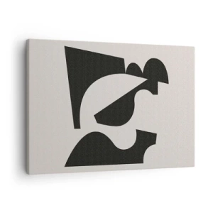 Bild auf Leinwand - Leinwandbild - Abstrakte geometrische Komposition in Schwarz und Weiß - 70x50cm - Zum Selbstbauen - Moderne Wanddekoration für Wohnzimmer und Schlafzimmer ARTTOR