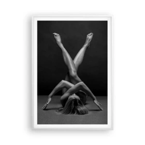 Poster in einem weißen Rahmen - Die Geometrie der Nacktheit - 70x100 cm
