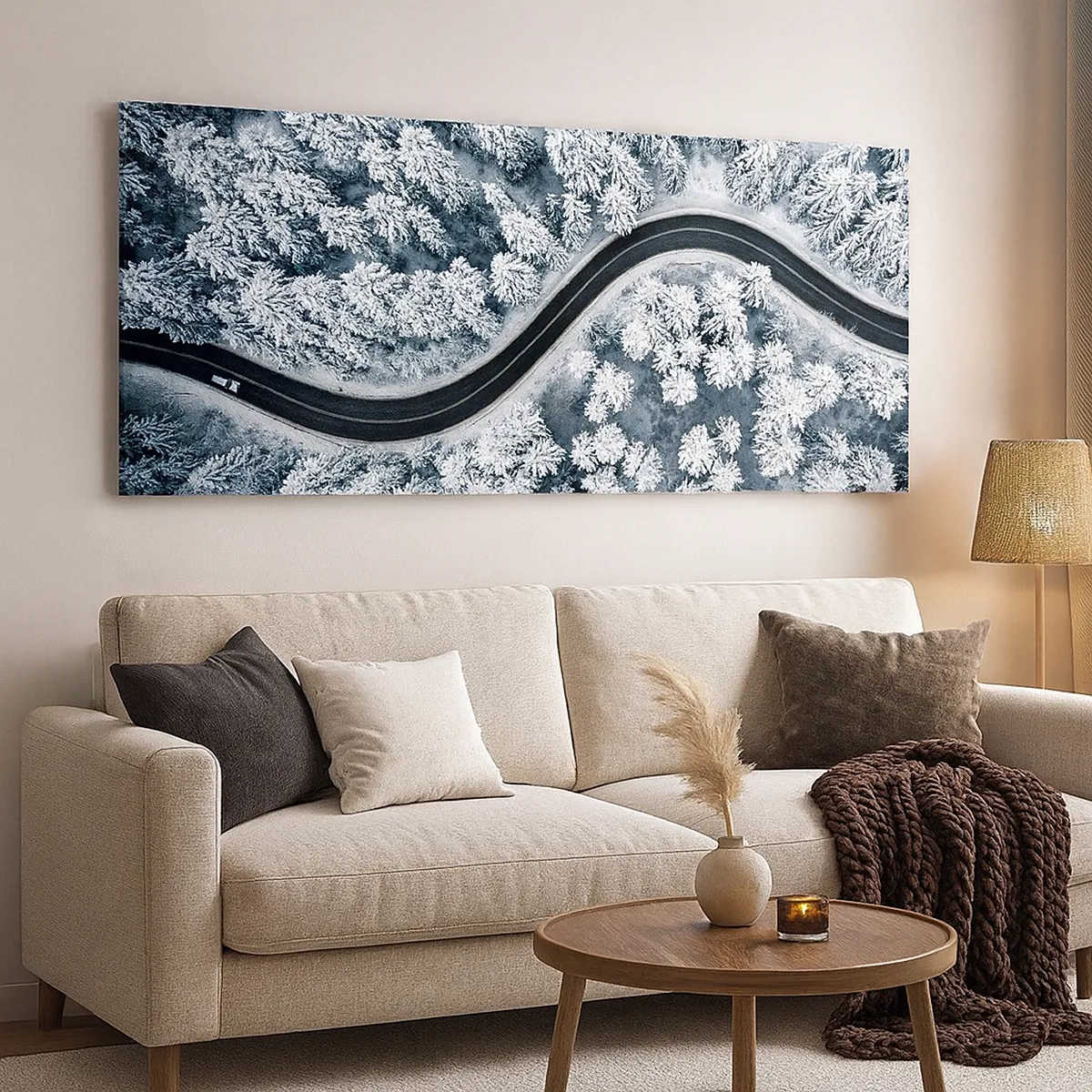 Bild auf Leinwand - Leinwandbild - Durch den Winterwald - 30x30 cm