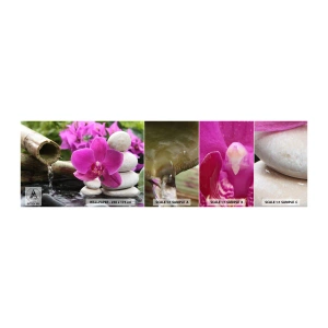 Fototapeten Muster Selbstklebend Deluxe Sticker - Du ruhst dich schon aus - Blumen, Bambus, Orchidee - 100x30 cm
