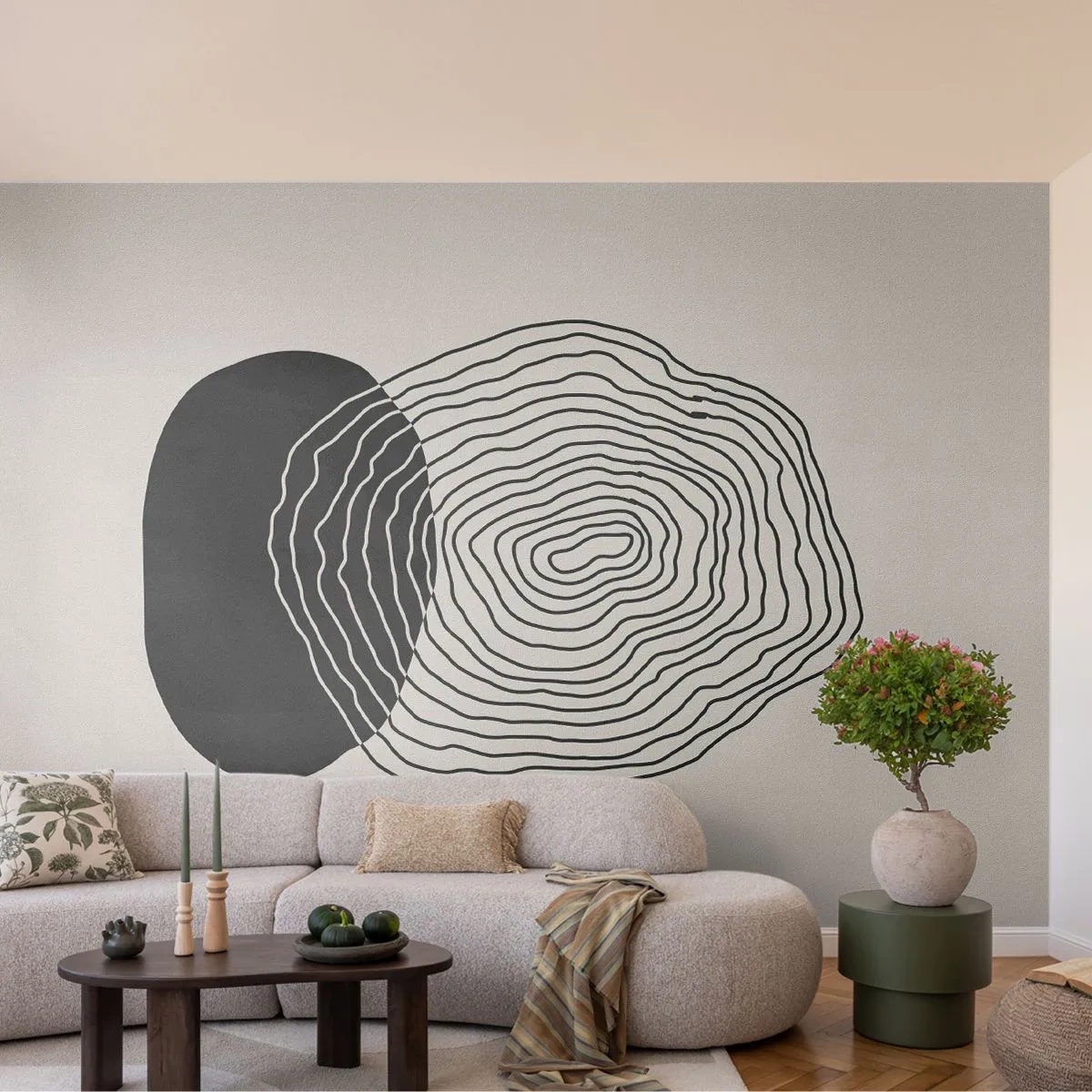 Fototapete Premium Sand - Dauer und Schwingung - Abstraktion, Stück, Grafik - 500x350 cm