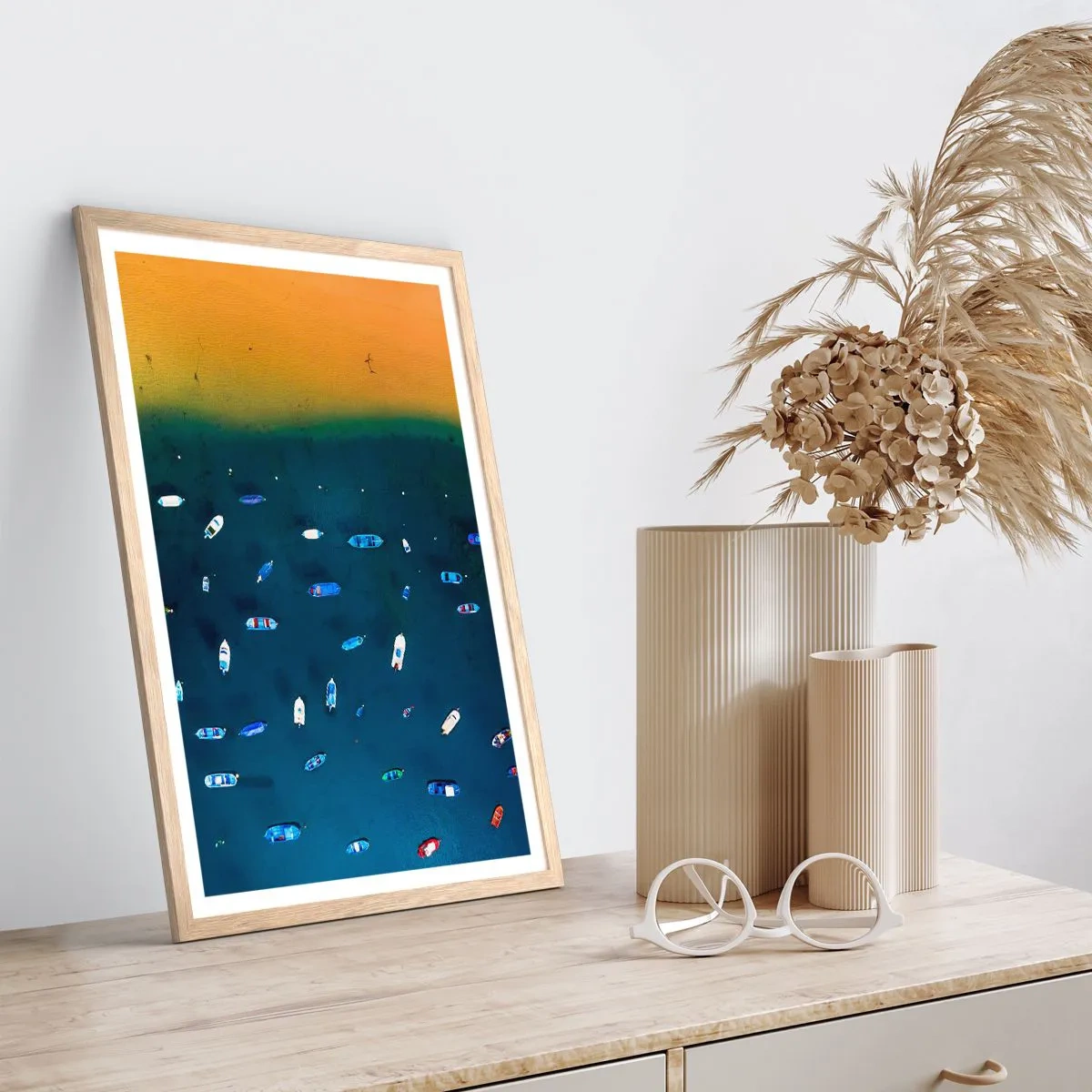 Poster in einem Rahmen aus heller Eiche - Feiertagsspiel - 40x50 cm