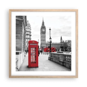 Poster in einem Rahmen aus heller Eiche - London, ohne Zweifel - 50x50 cm