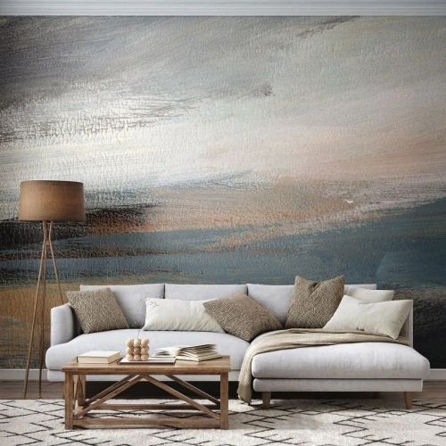 Fototapete Premium Canvas - Abstraktion: nördliche Landschaft - Stück, Abstraktion, Minimalismus - 250x175 cm