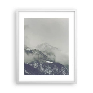 Poster in einem weißen Rahmen - Nebliges Tal - 40x50 cm