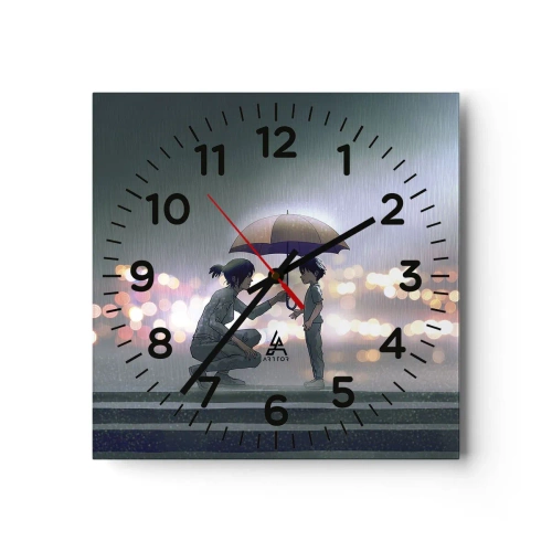 Wanduhr - Glasuhr - Und jetzt ist alles in Ordnung - 30x30 cm