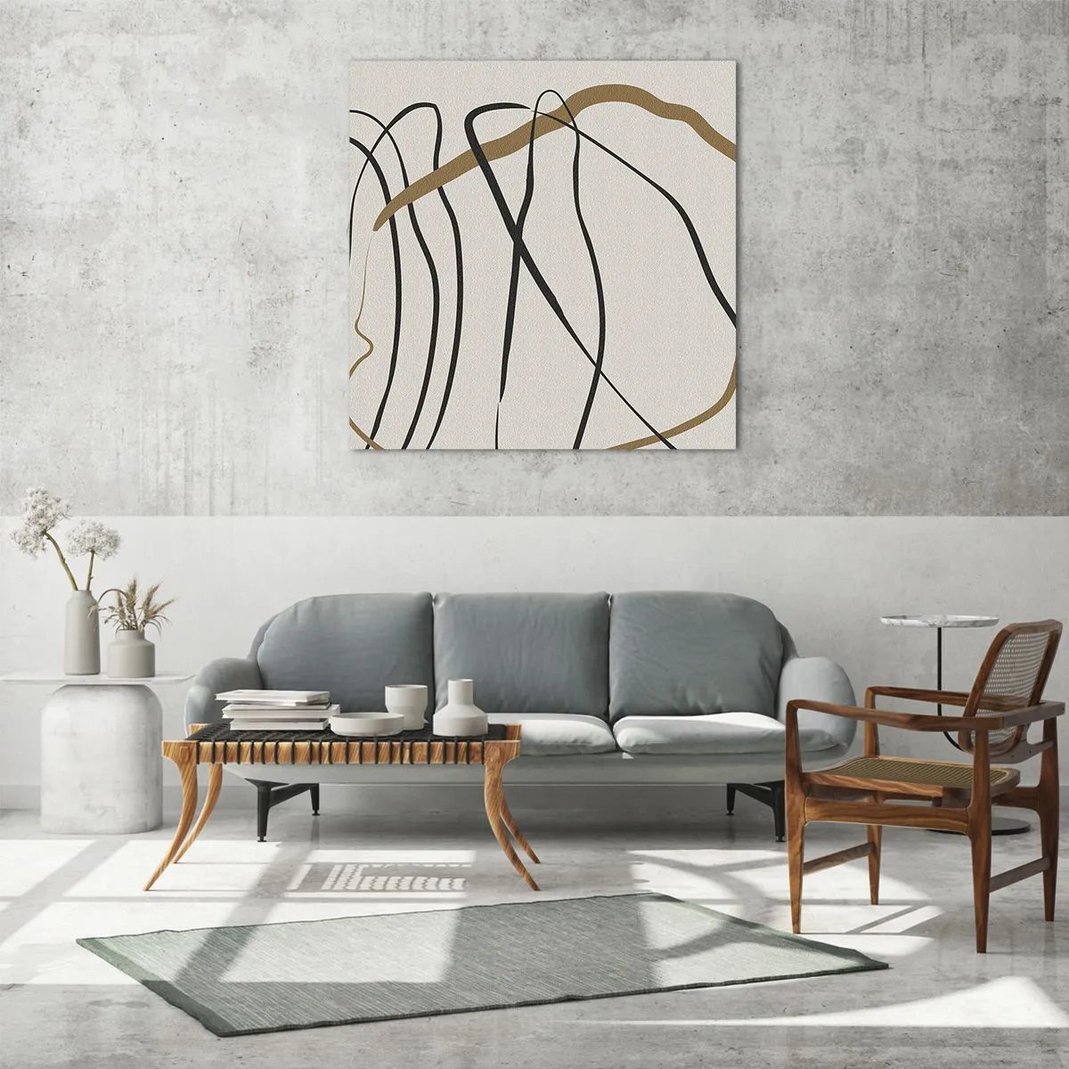 Glasbild - Bild auf glas - Komposition – Looptanz - 60x60 cm