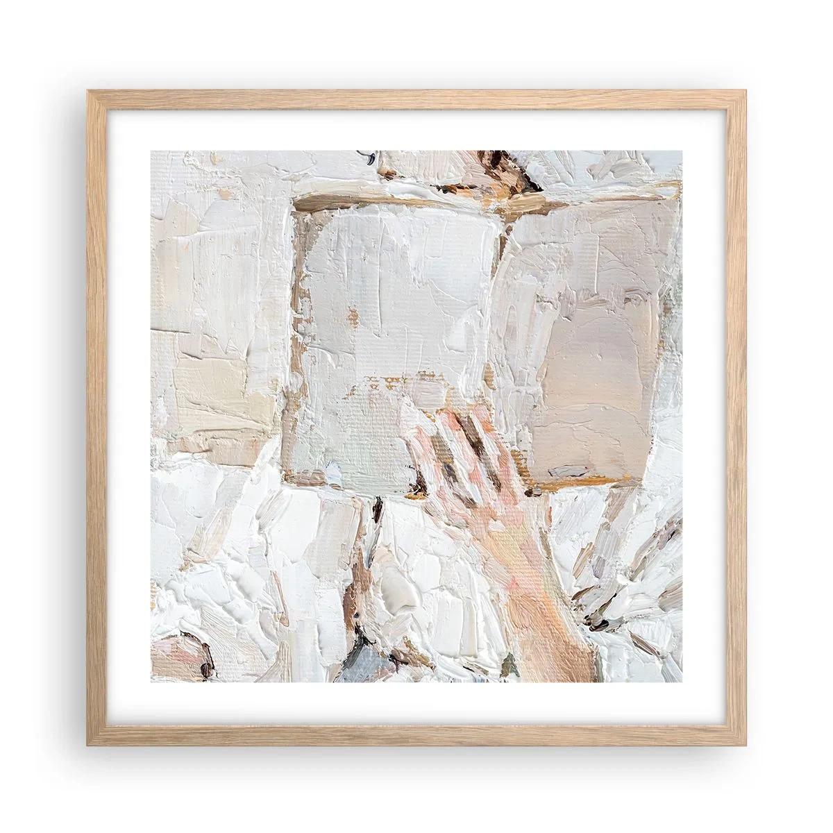 Poster in einem Rahmen aus heller Eiche - In einer anderen Welt - 50x50 cm