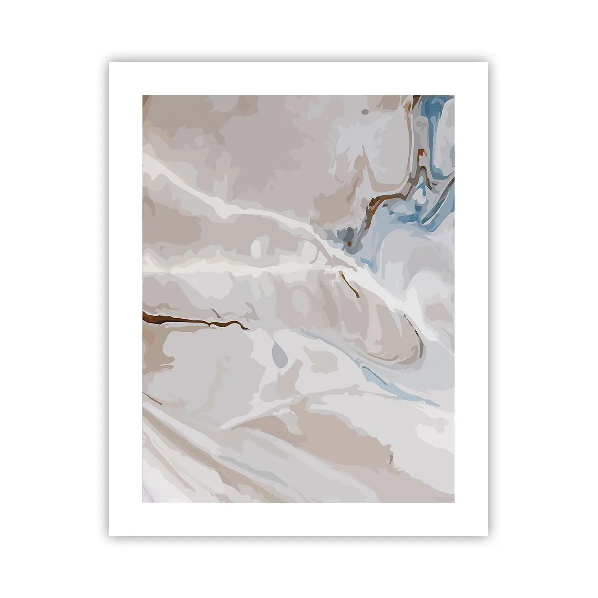 Poster - Blau schlängelt sich unter dem Weiß - 40x50 cm