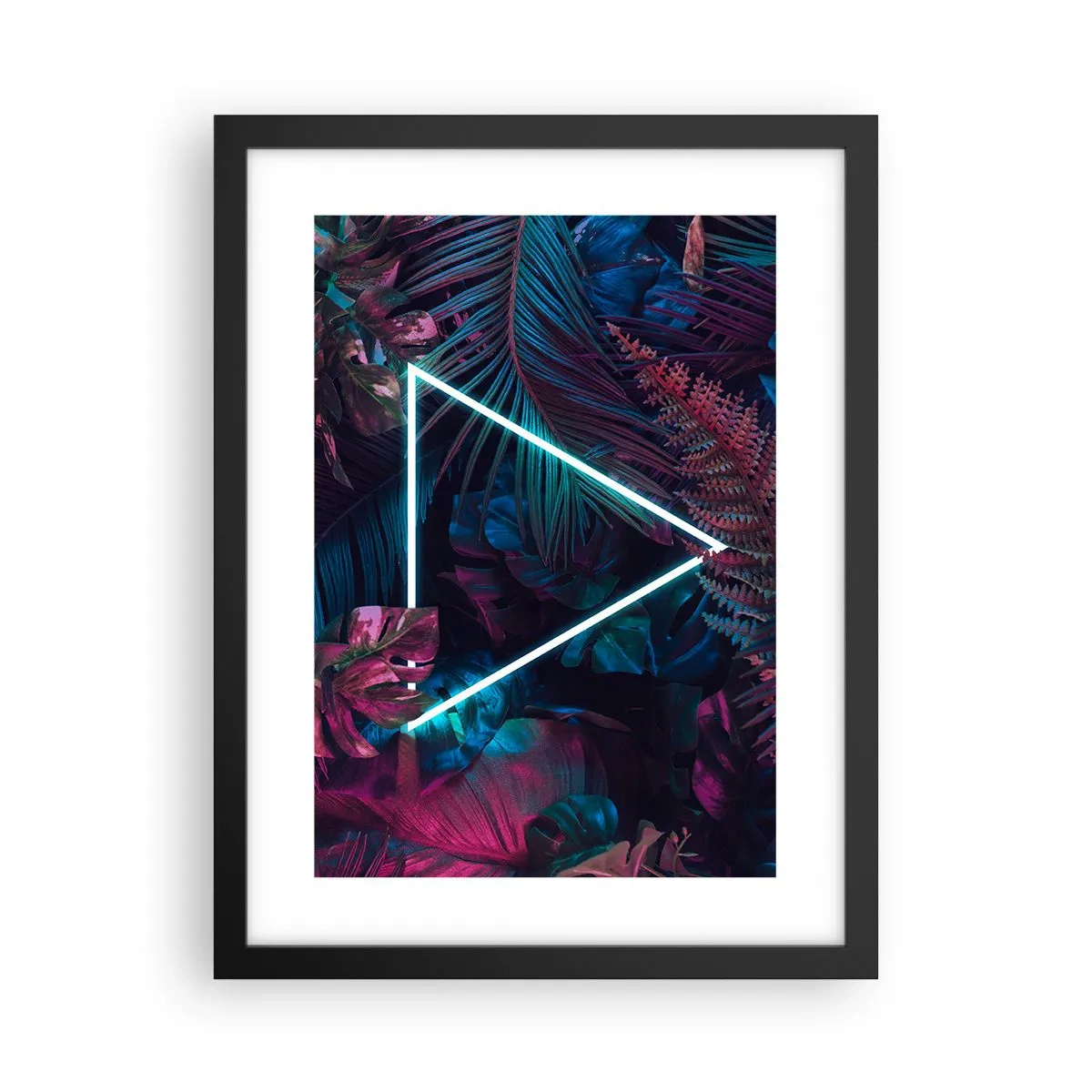 Poster in einem schwarzem Rahmen - Garten im Disco-Stil - 30x40 cm