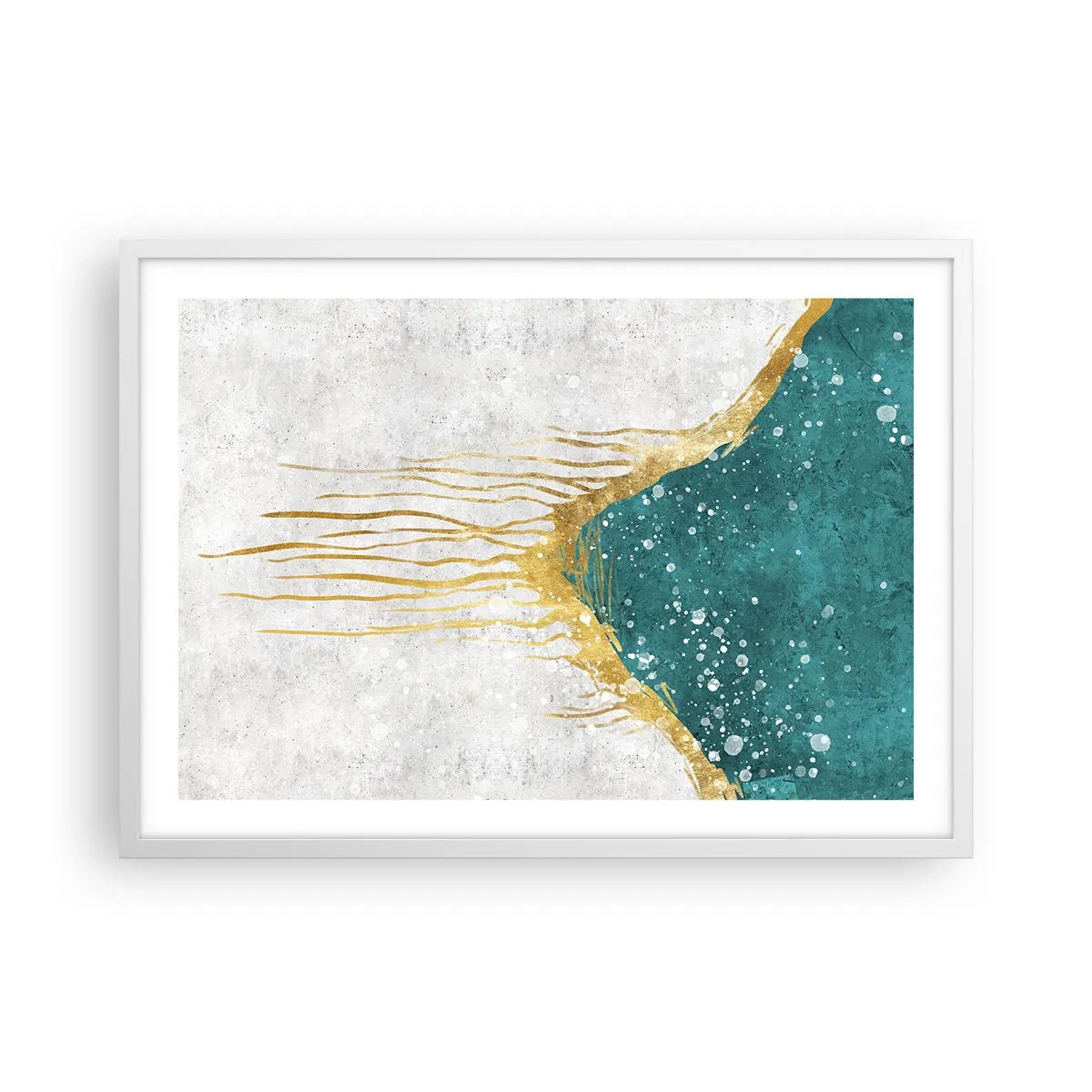Poster in einem weißen Rahmen - Goldene Flut - 70x50 cm