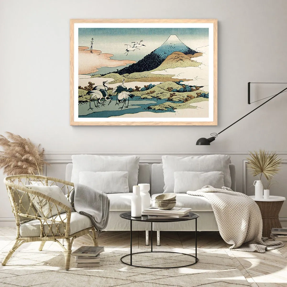 Poster in einem Rahmen aus heller Eiche - Im japanischen Geist - 100x70 cm