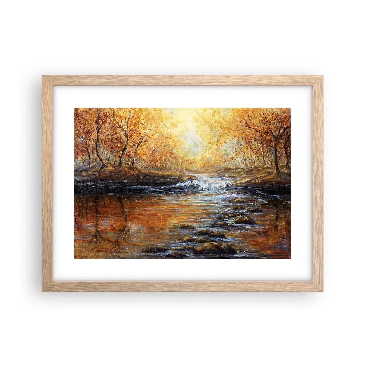 Poster in einem Rahmen aus heller Eiche - Der goldene Strom - 40x30 cm