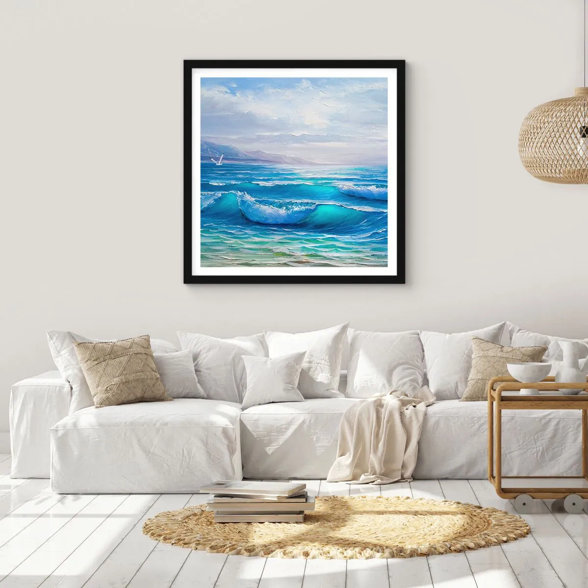 Poster in einem schwarzem Rahmen - Es bringt Erleichterung - 40x40 cm