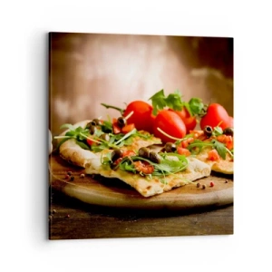 Bild auf Leinwand - Leinwandbild - Direkt vom Herd und aus dem Garten - 70x70 cm