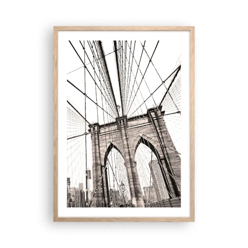Poster in einem Rahmen aus heller Eiche - New Yorker Kathedrale - 50x70 cm