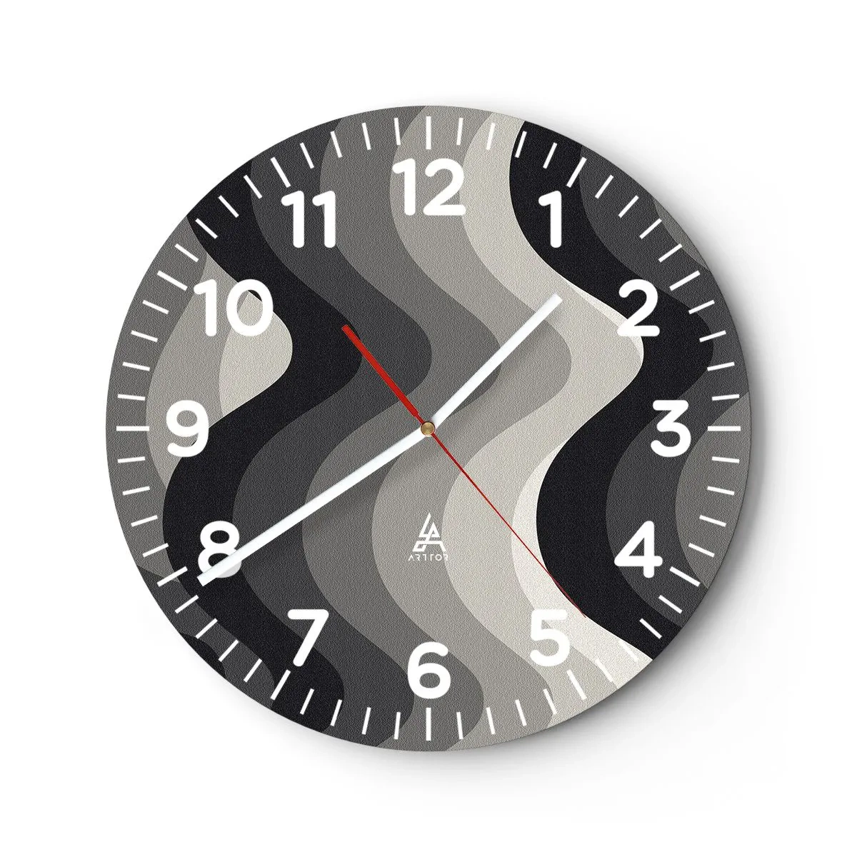 Wanduhr - Glasuhr - Eine Welle nach der anderen - 40x40 cm