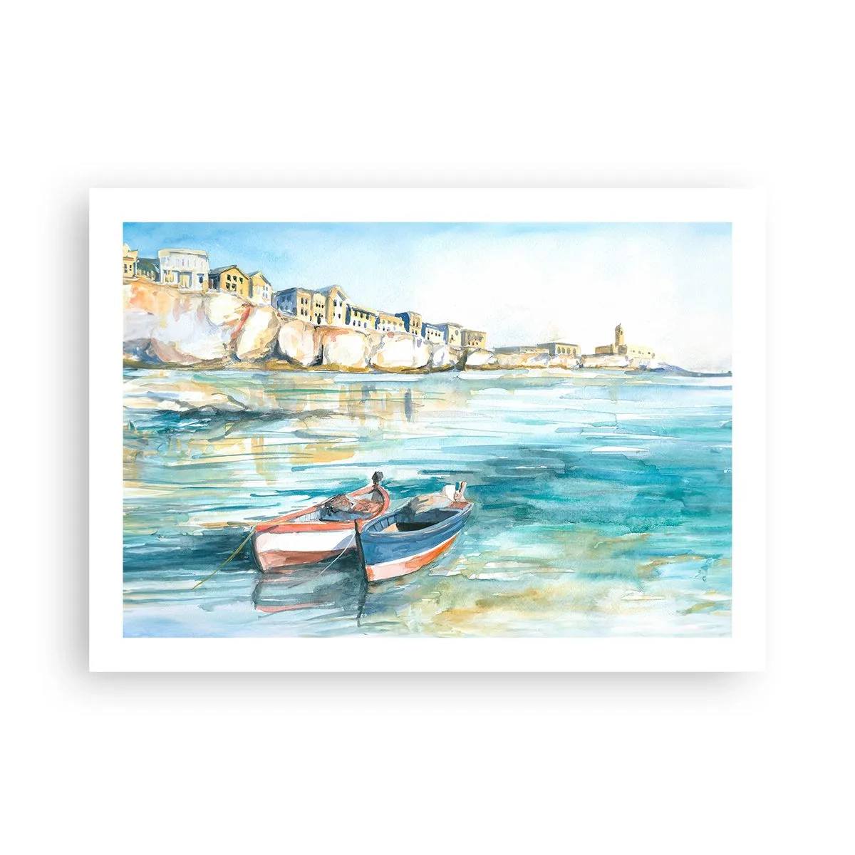Poster - Landschaft in Azurblau - 70x50 cm