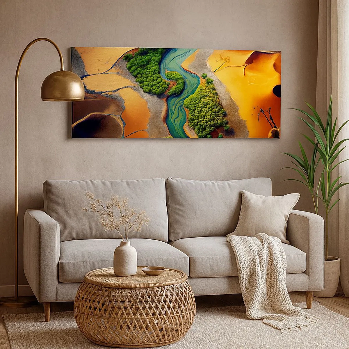 Bild auf Leinwand - Leinwandbild - Lebensspendender Fluss - 100x40 cm