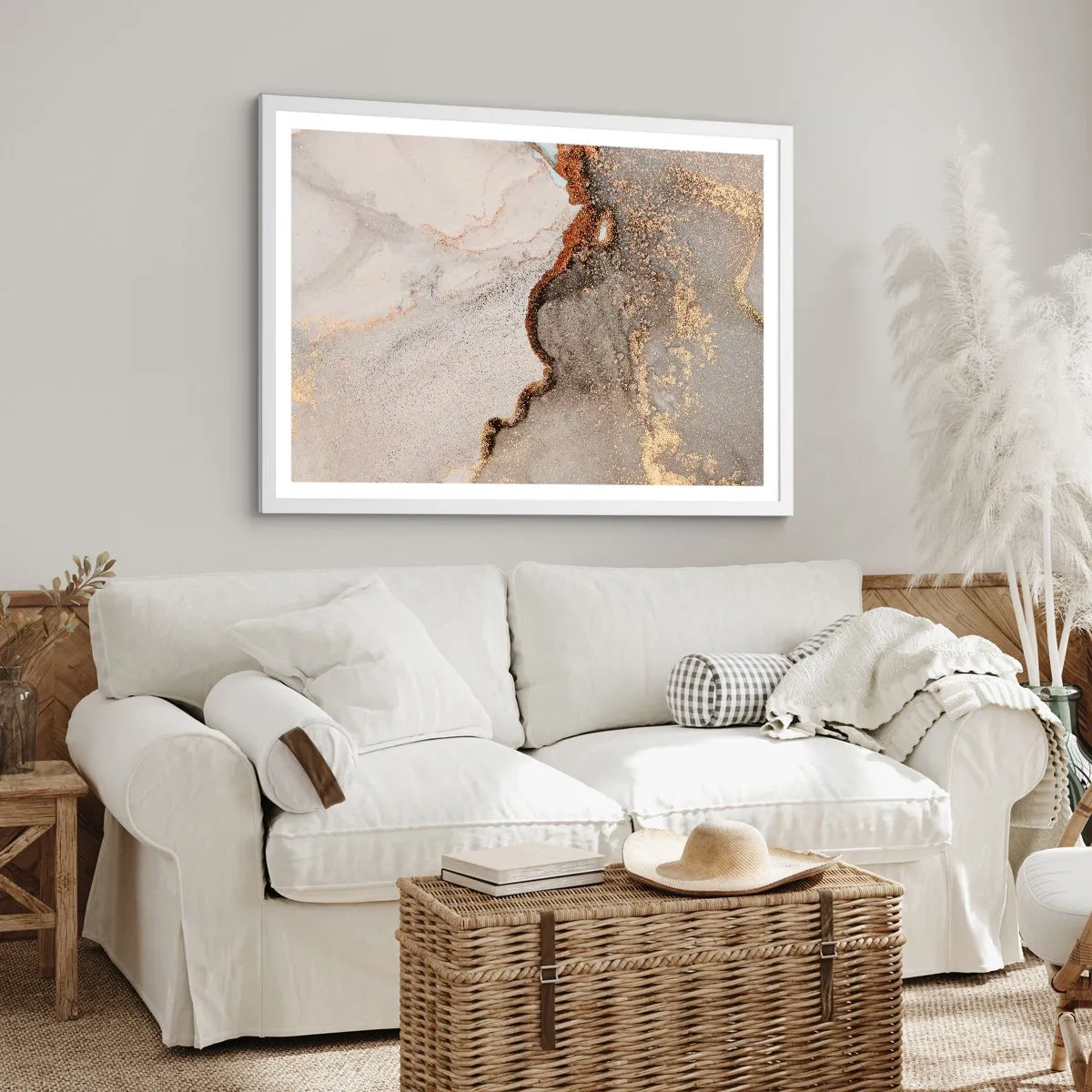 Poster in einem weißen Rahmen - An der Grenze der Farben - 100x70 cm