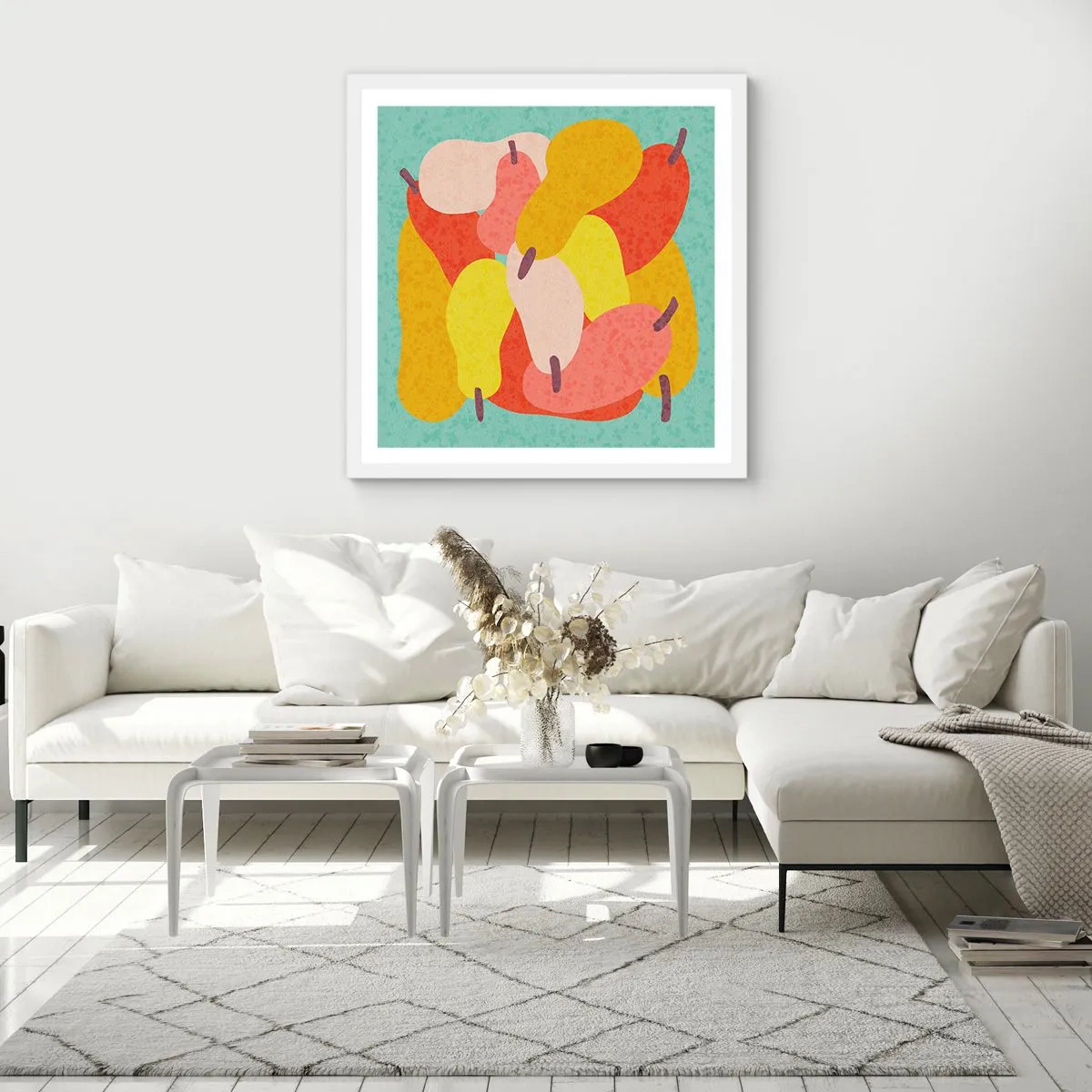 Poster in einem weißen Rahmen - Probieren Sie die Sommersonne - 50x50 cm