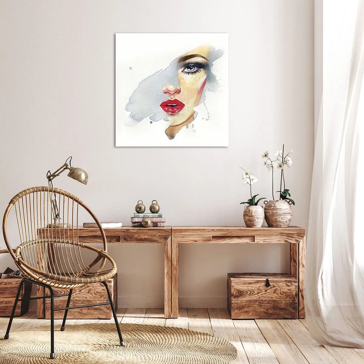 Bild auf Leinwand - Leinwandbild - Abspiegeln in einem Wassertropfen - 50x50 cm