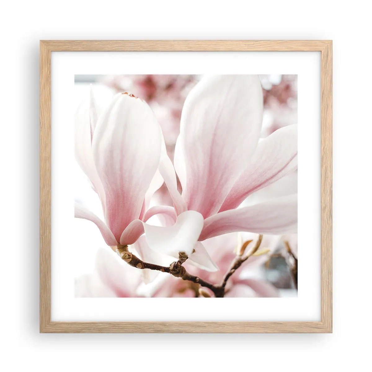 Poster in einem Rahmen aus heller Eiche - Eine Fülle von Zärtlichkeit - 40x40 cm