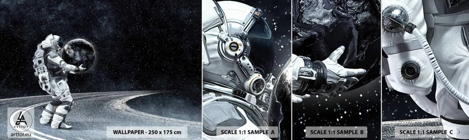 Fototapeten Muster Selbstklebend Deluxe Sticker - Auf der Milchstraße - Kosmos, Astronaut, Fantasie - 100x30 cm