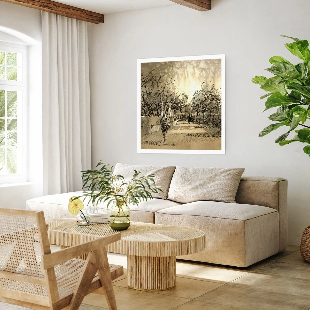 Poster - Ein Moment mit einer Feder angehalten - 50x50 cm