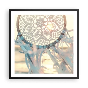 Poster in einem schwarzem Rahmen - Totem aus Spitze - 60x60 cm