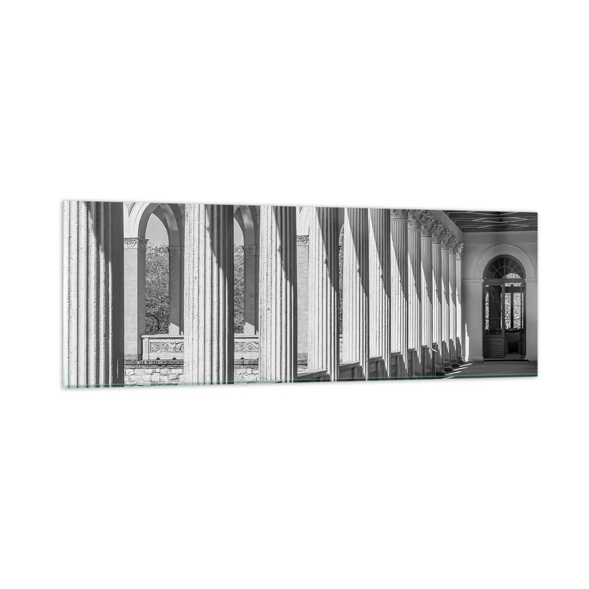 Glasbild - Bild auf glas - Sonnige Arkade - 90x30 cm