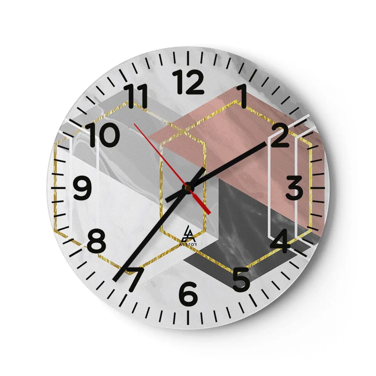 Wanduhr - Glasuhr - Kettenkomposition - 40x40 cm