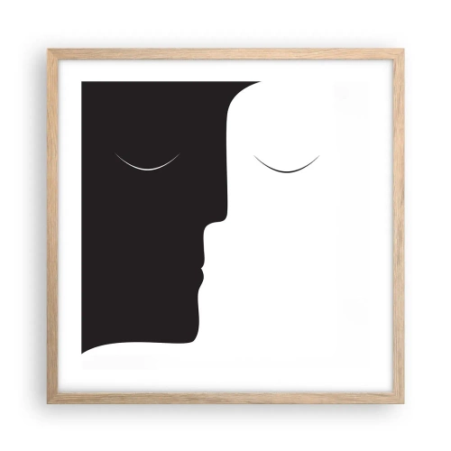 Poster in einem Rahmen aus heller Eiche - Einheit der Gegensätze - 50x50 cm