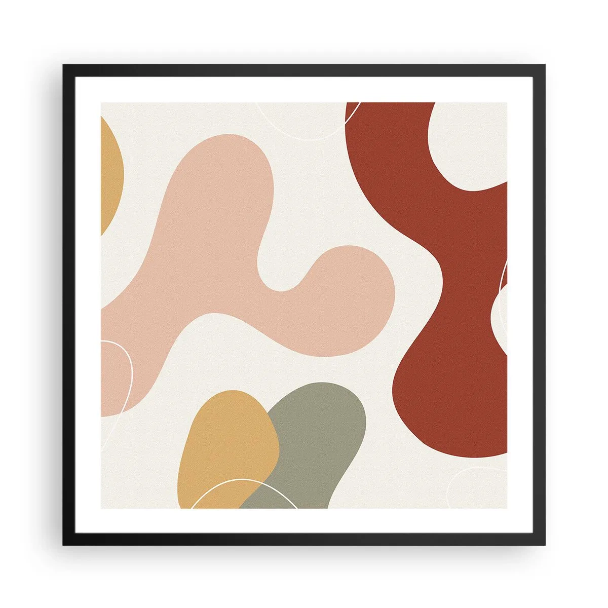 Poster in einem schwarzem Rahmen - Kringel oder Schnörkel? - 60x60 cm