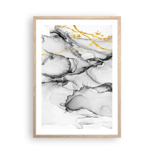 Poster in einem Rahmen aus heller Eiche - Komposition mit Goldmotiv - 50x70 cm