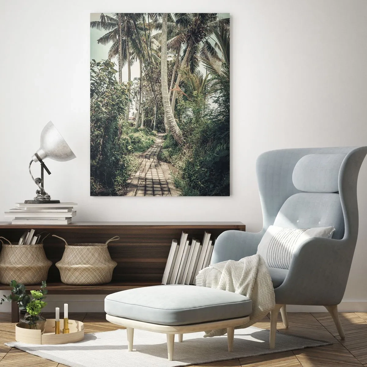 Glasbild - Bild auf glas - Palmenallee - 70x100 cm
