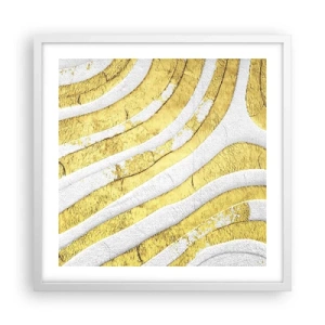 Poster in einem weißen Rahmen - Komposition in Weiß und Gold - 50x50 cm