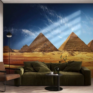 Fototapete Premium Canvas - 40 Jahrhunderte schauen dich an - Pyramiden, Die Architektur, Landschaft - 200x140 cm
