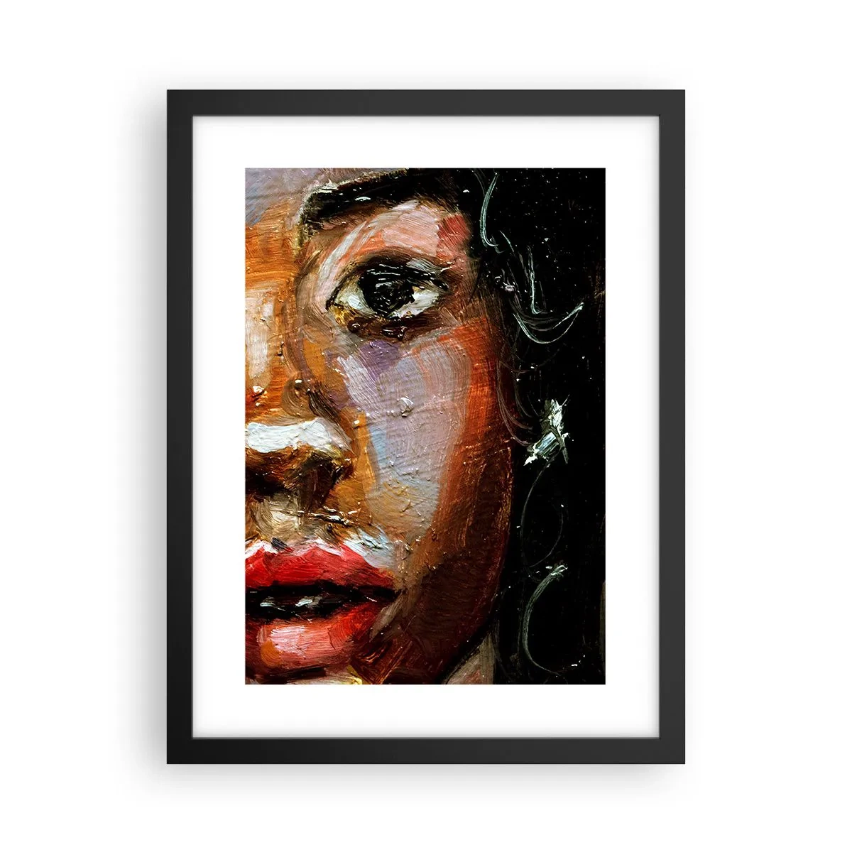 Poster in einem schwarzem Rahmen - Schwarz und Glanz - 30x40 cm