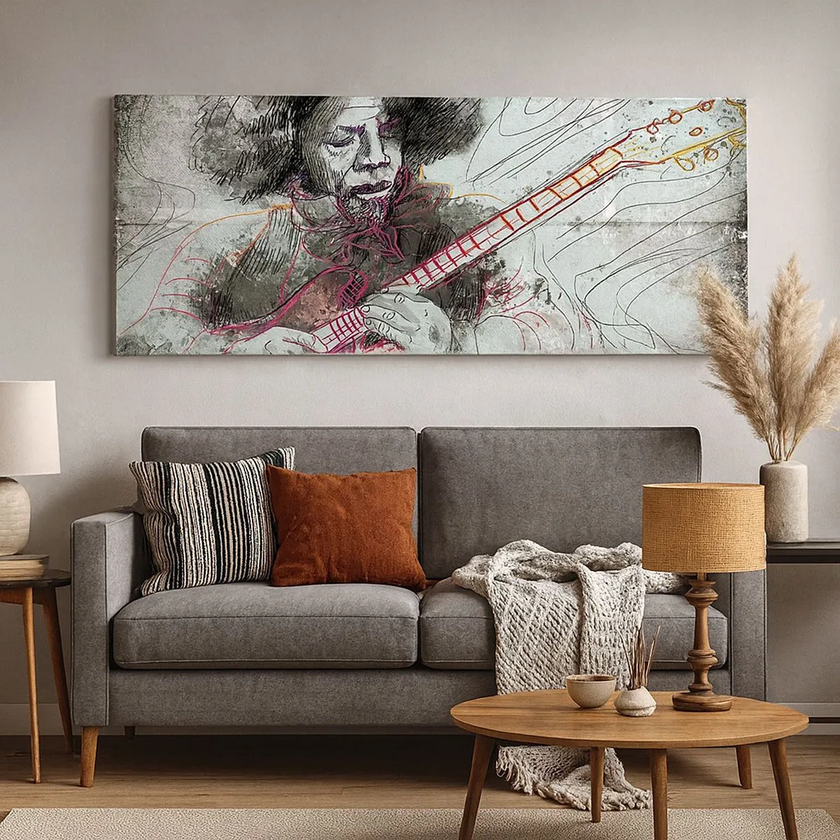 Bild auf Leinwand - Leinwandbild - Auf den Wellen der Musik - 100x40 cm
