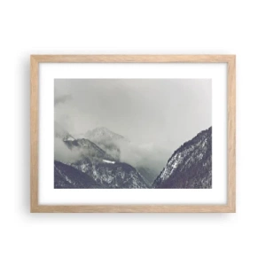 Poster in einem Rahmen aus heller Eiche - Nebliges Tal - 40x30 cm